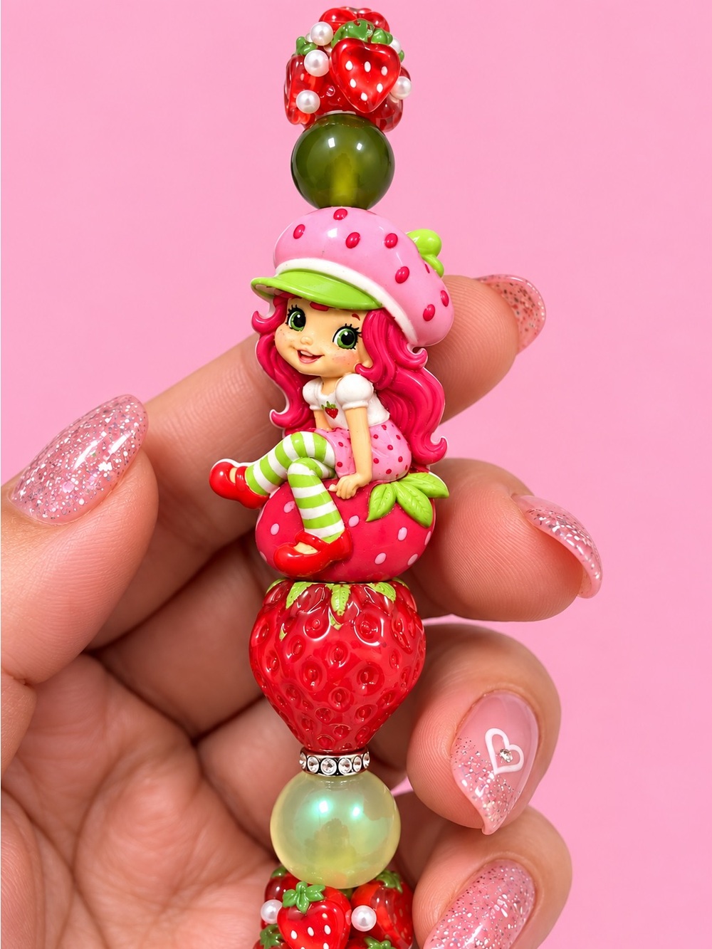 Strawberry Girl Beaded Pen
